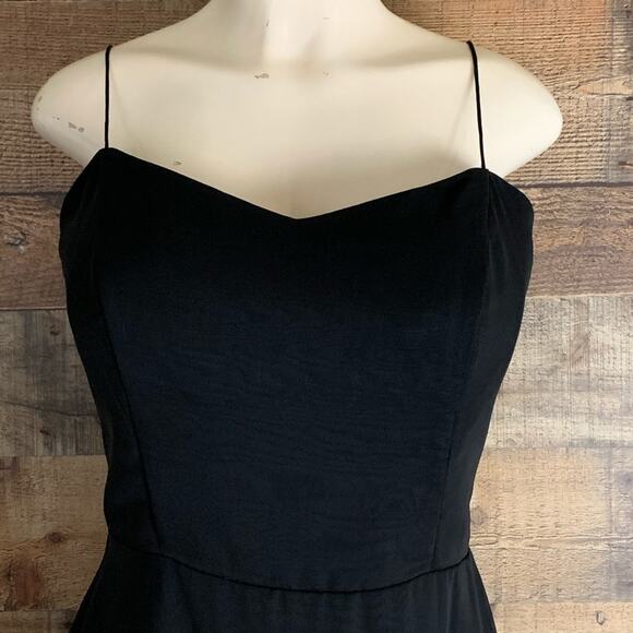 WTOO by Watters & Watters Solid Black Layered Chiffon Sleeveless Dress Size 10 - Picture 2 of 10